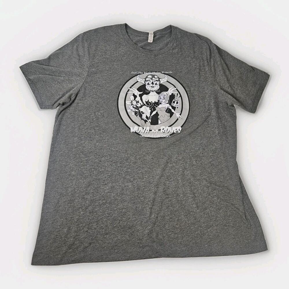 MUNA AD BONES Sound Cartoon Gray Tshirt Graphic Tee Mens 2XL